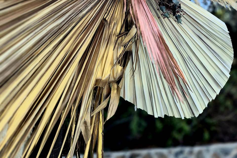 Detalle diseño boho ceremonia