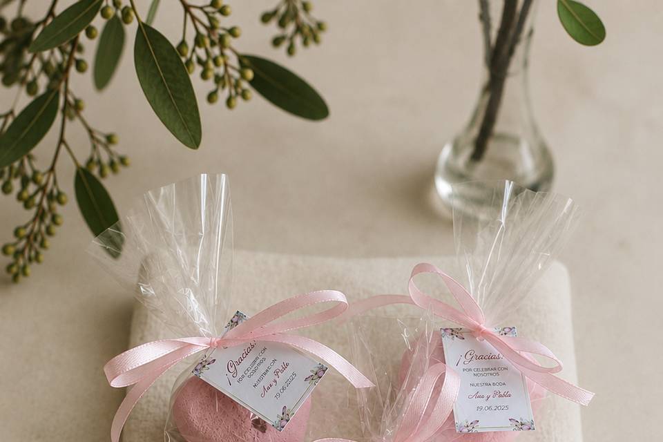 Bombas de baño rosas corazones