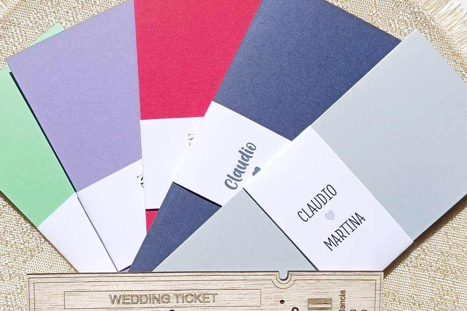 Invitación de madera natural