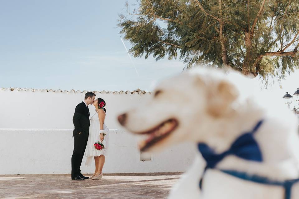 La novia con su vestido