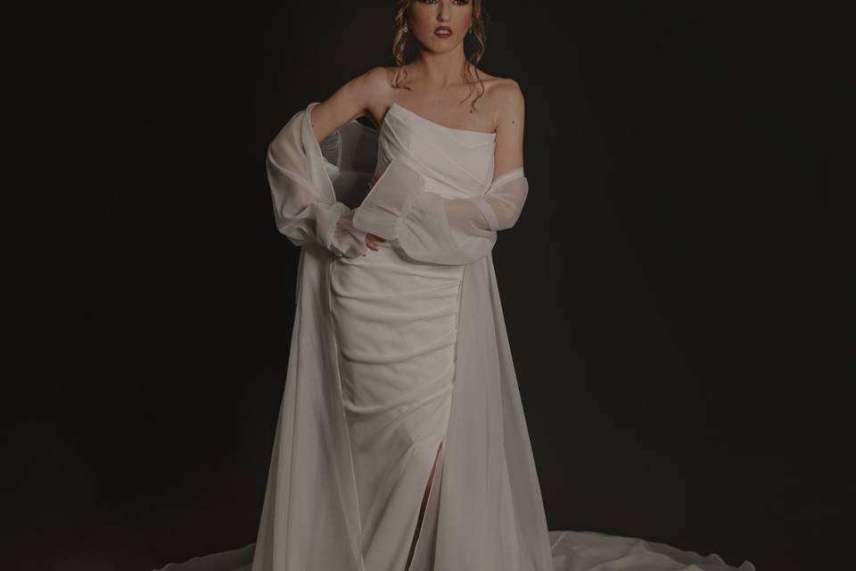 Vestido sirena con capa