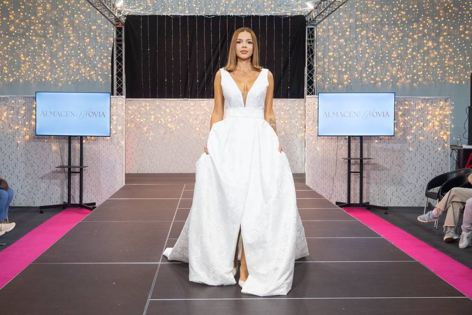 Vestido de novia brocado