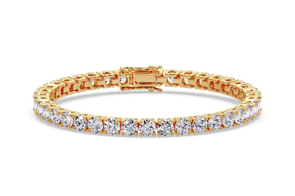 Pulsera rivier brillantes oro