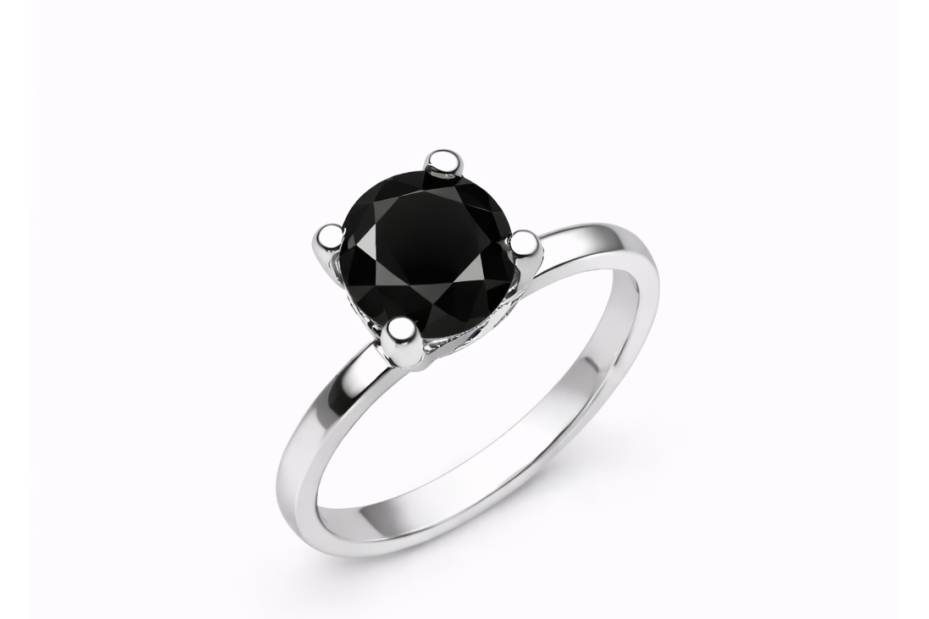 Anillo diamante negro