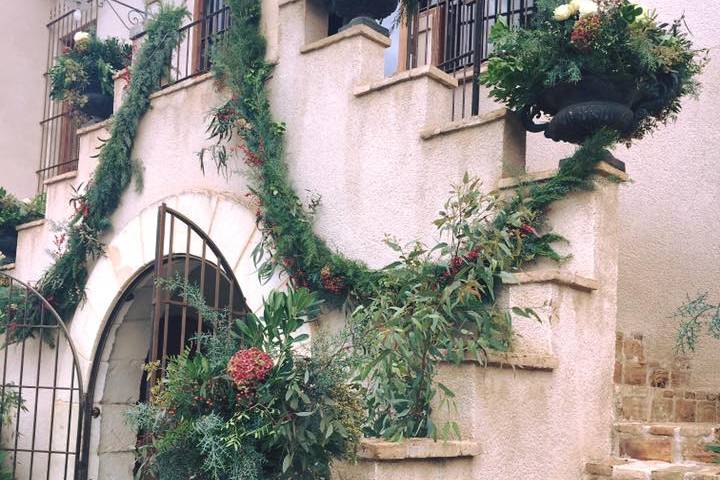 Escaleras desde el patio