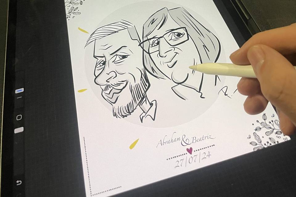 Caricatura boda