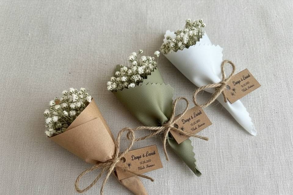 Cono flores secas