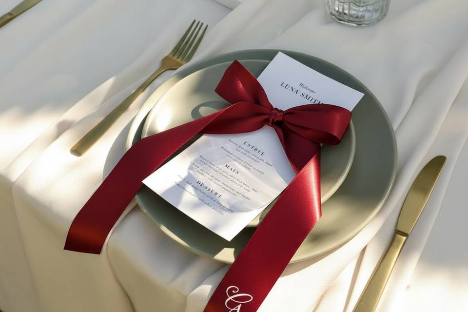 Menú de boda lazo