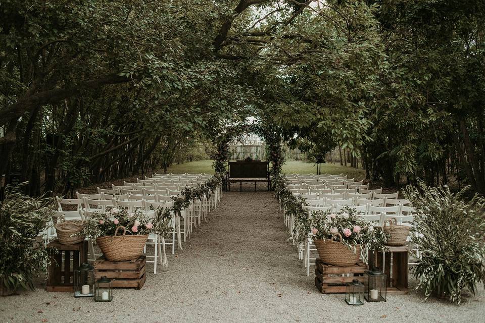 Ceremonia entre árboles