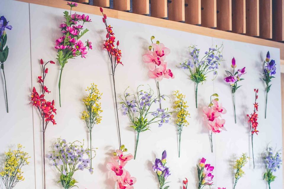 Panel trasero de flores