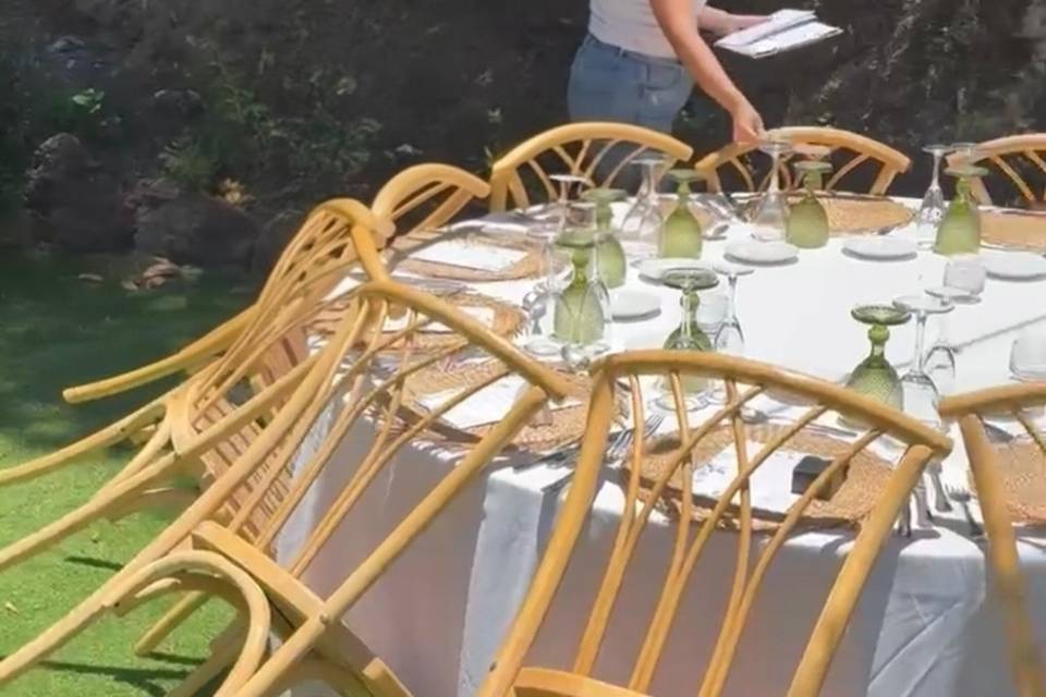 Preparación de mesas