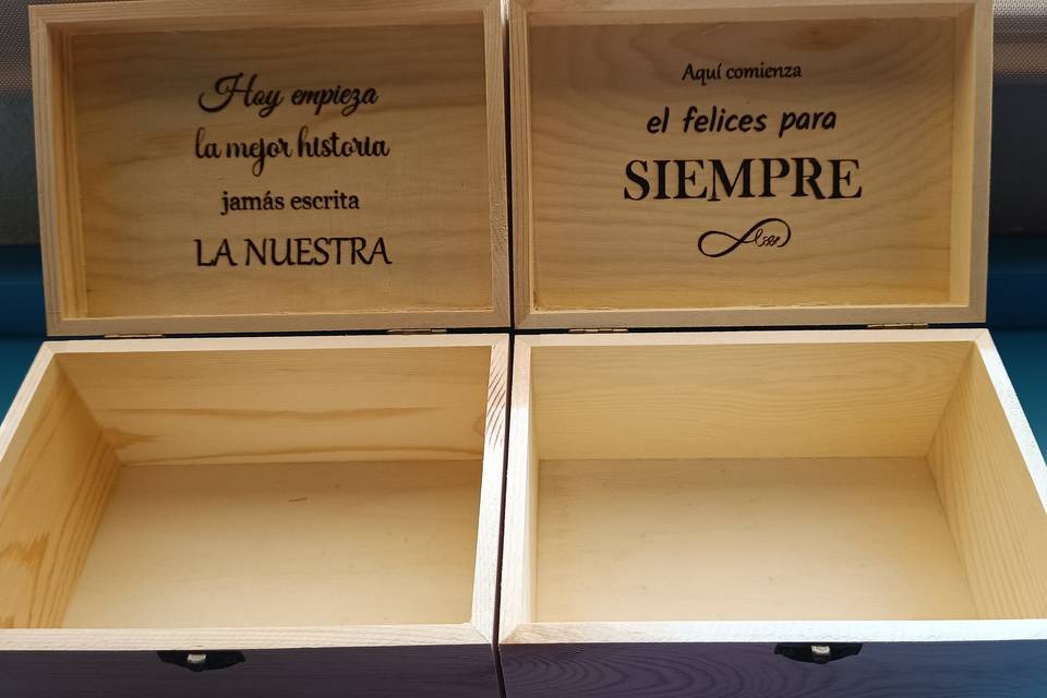 Caja madera novios