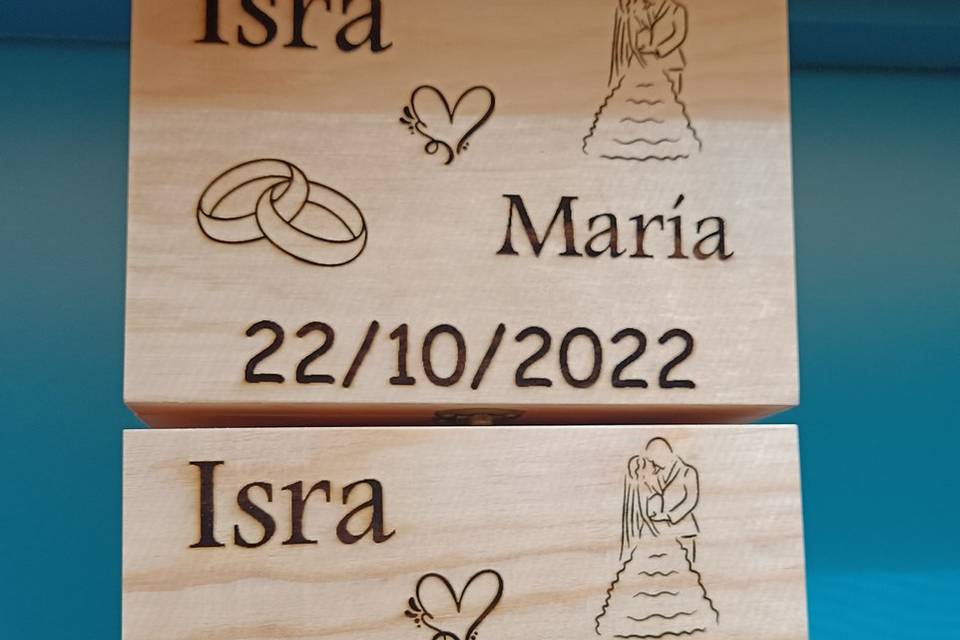 Caja madera novios