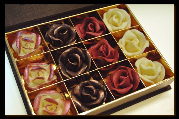 Rosas de chocolate