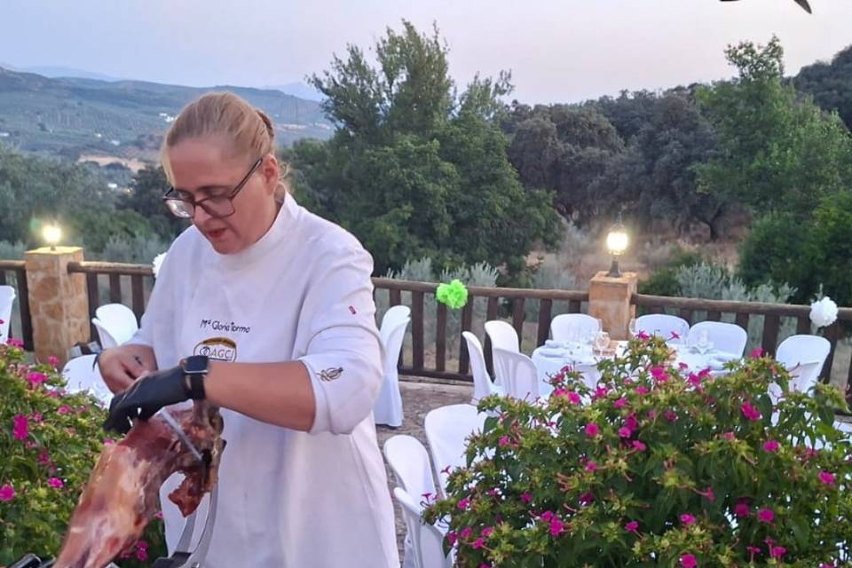 Corte jamón boda