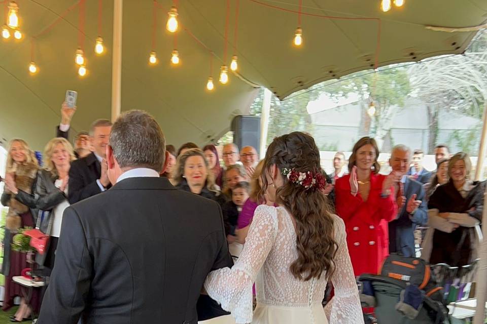 Novia  con peinado trenzado