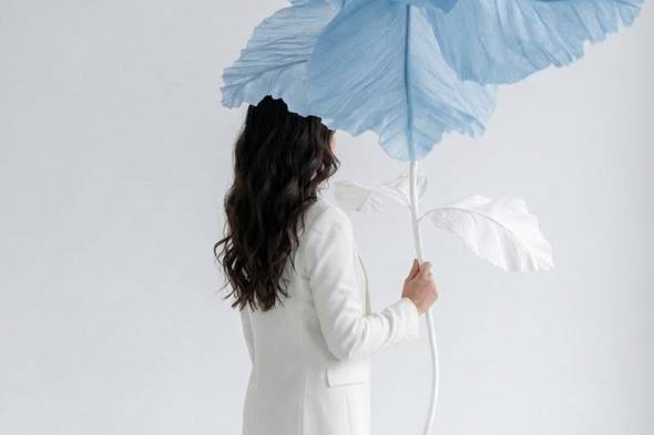 Flor azul de papel
