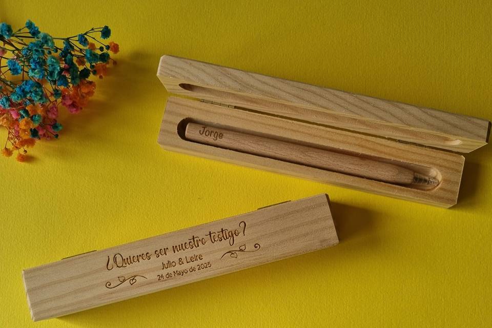 Caja y boli testigos