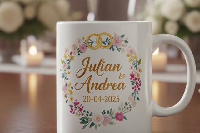 Taza personalizada para boda