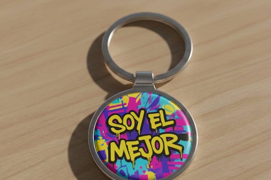 Llavero metálico circular