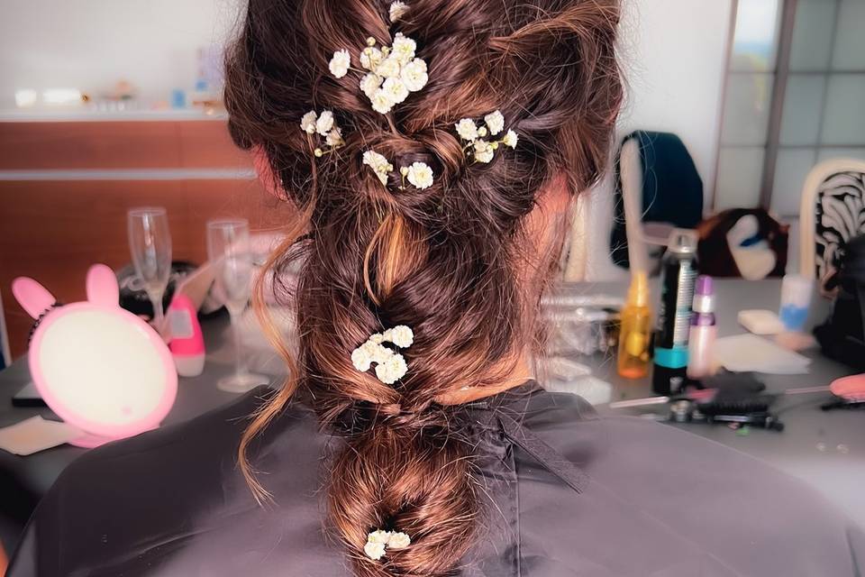 Trenza sirena con tocado