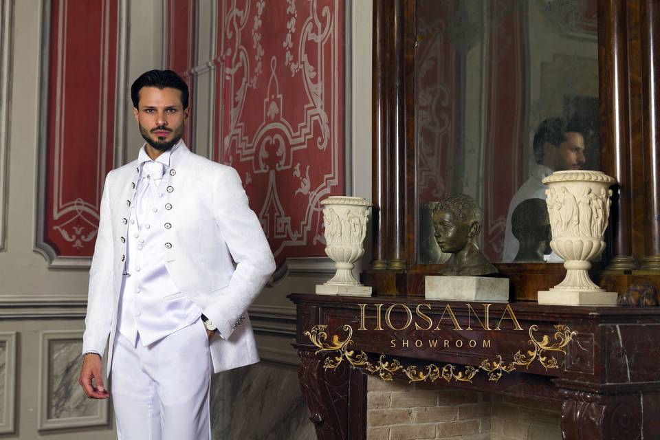 Elegancia con botones blancos
