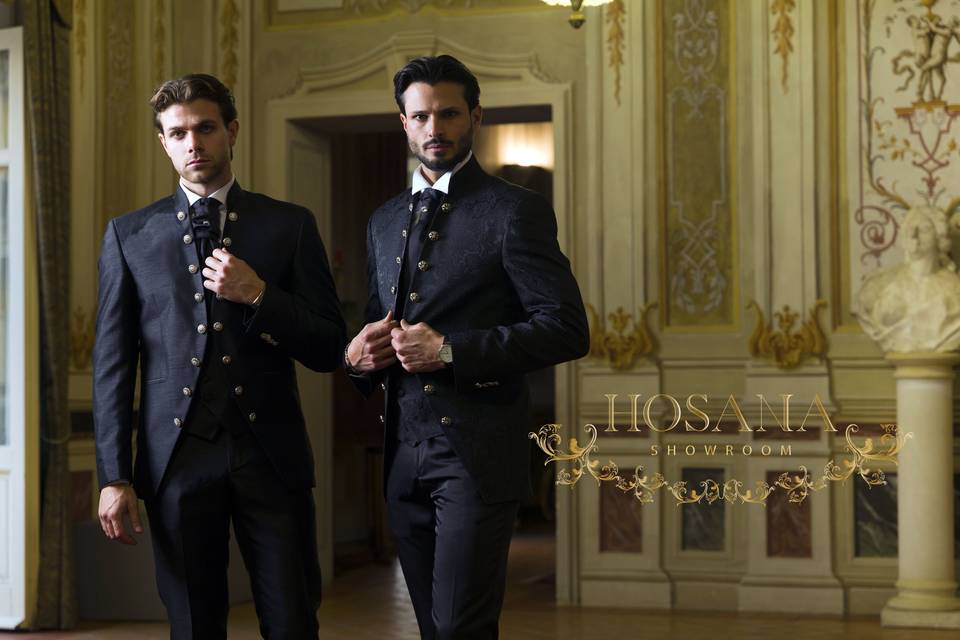Chaqueta jacquard negra
