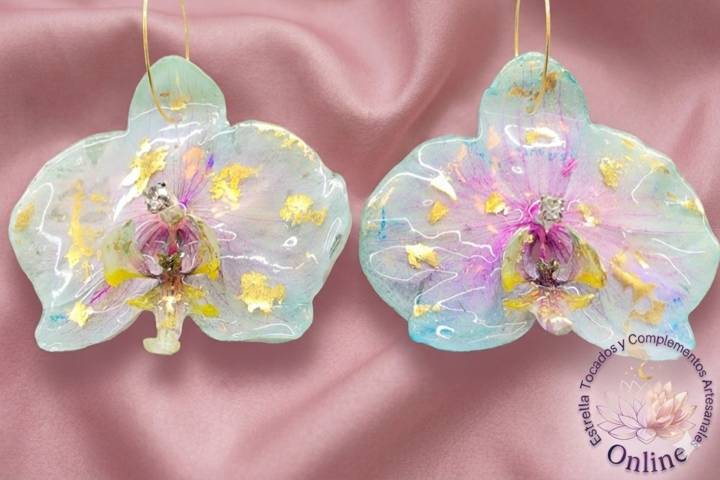 Aretes orquídea azul