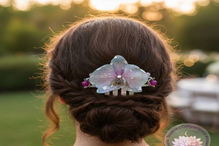 Peina nácar con orquídea