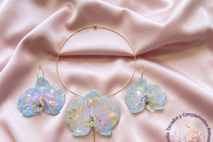 Conjunto orquídea azul