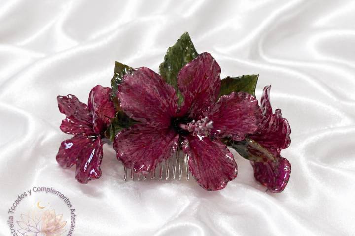 Tocado floral flor de hibisco