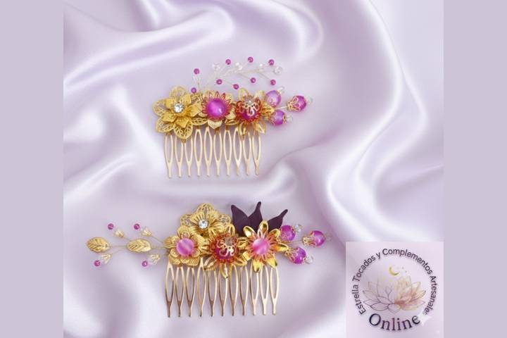 Duo de peinetas floral