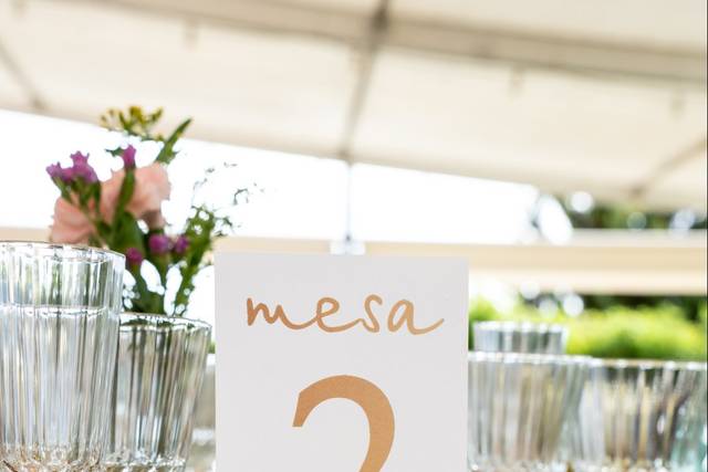 Número en mesa