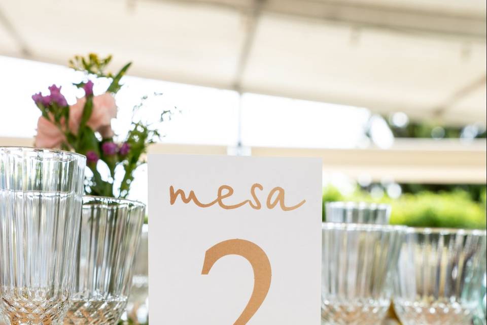Número en mesa