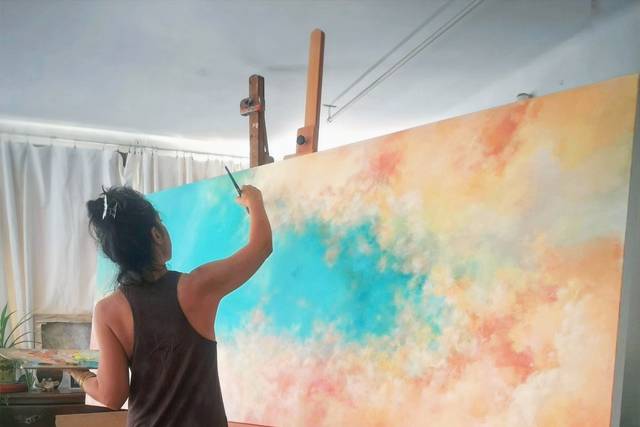 Artista en su estudio