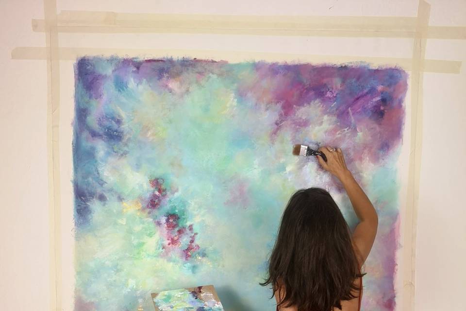 Pintando obra de gran tamaño
