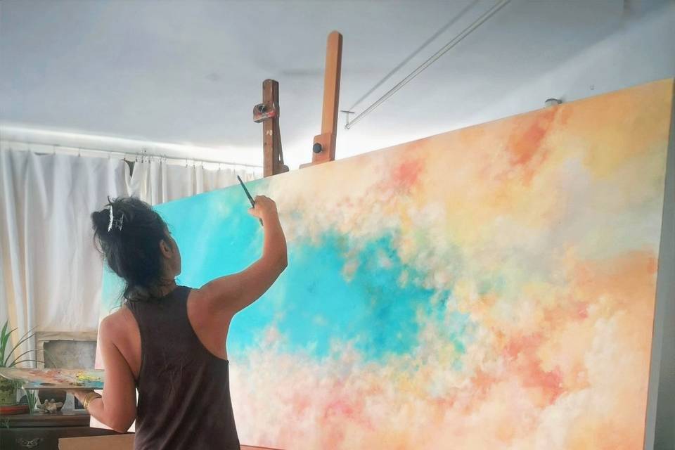 Artista en su estudio