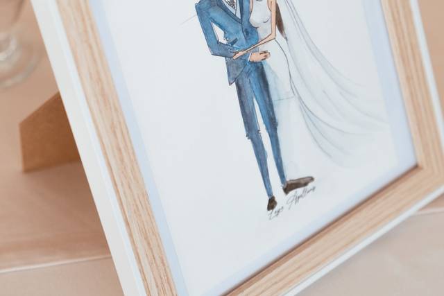 Novios en acuarela