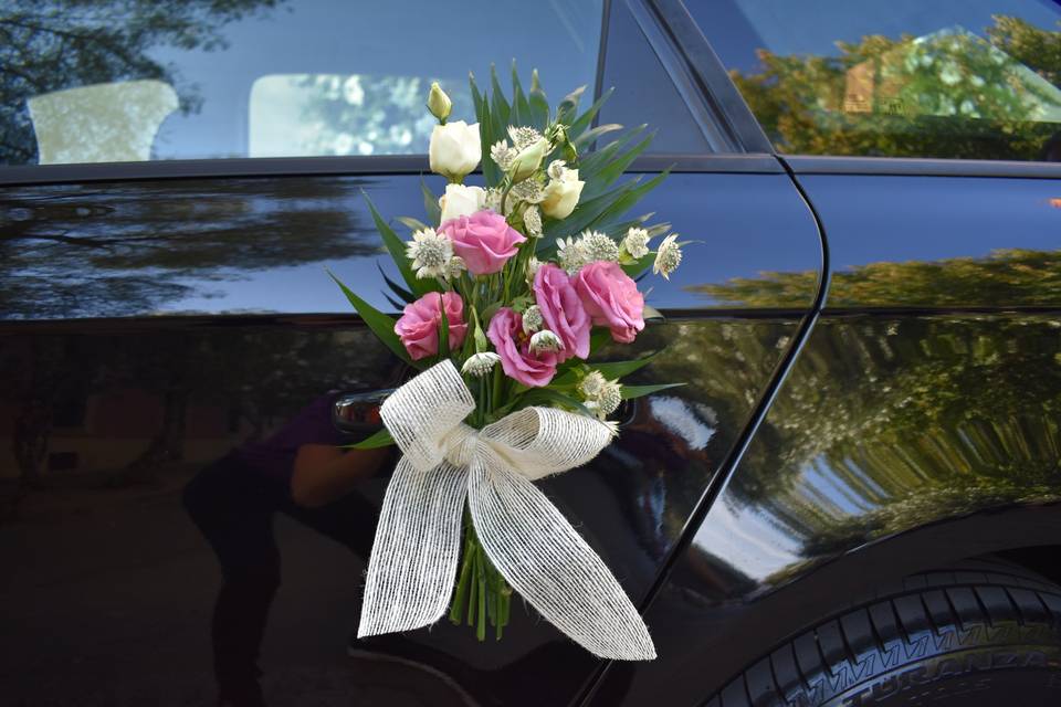 Decoración del coche del novio