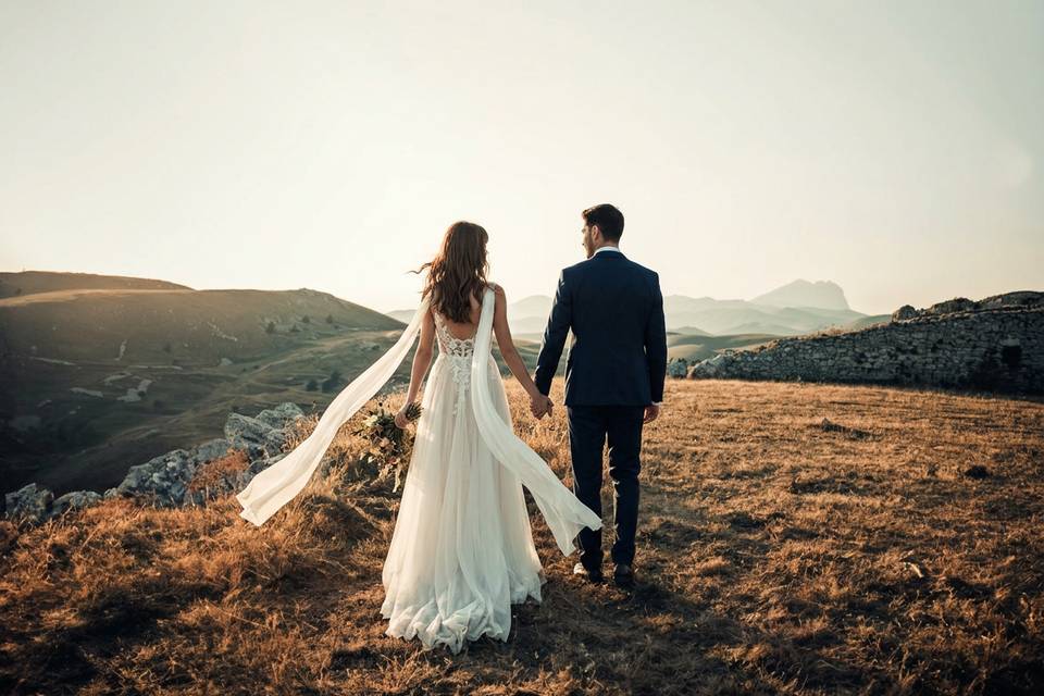 Sesión de pareja en la montaña