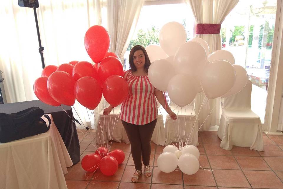 Preparando suelta de globos