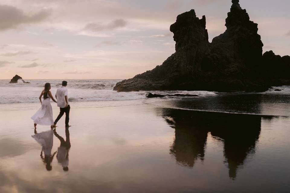 Sesion en playa Benijo