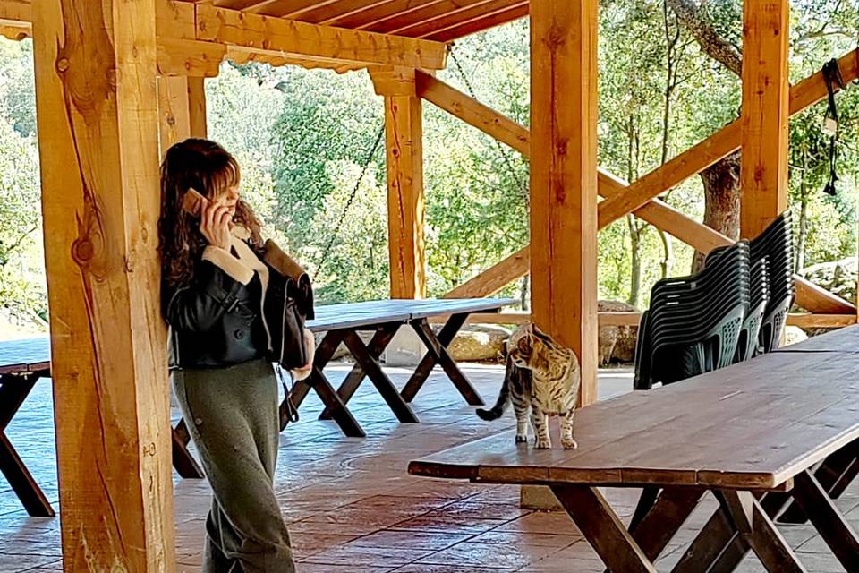 Dueña atendiendo llamada