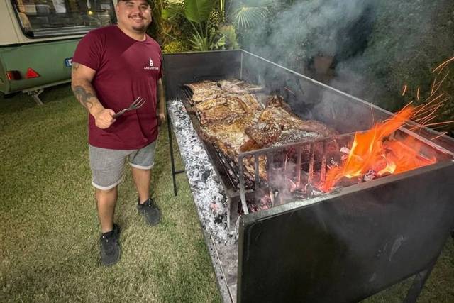 Asado en proceso