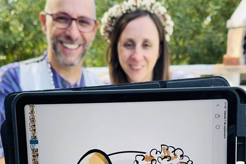 Novios y caricatura