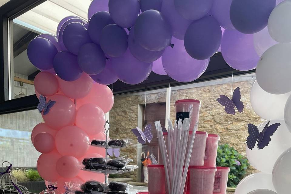 Candy bar en tonos lilas