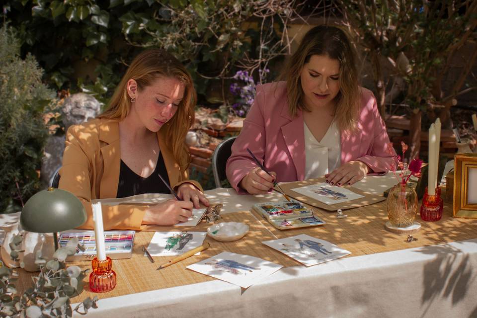 Ilustración en directo bodas