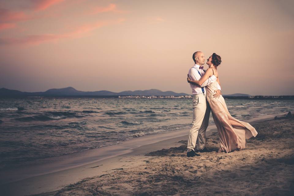 Postboda en playa