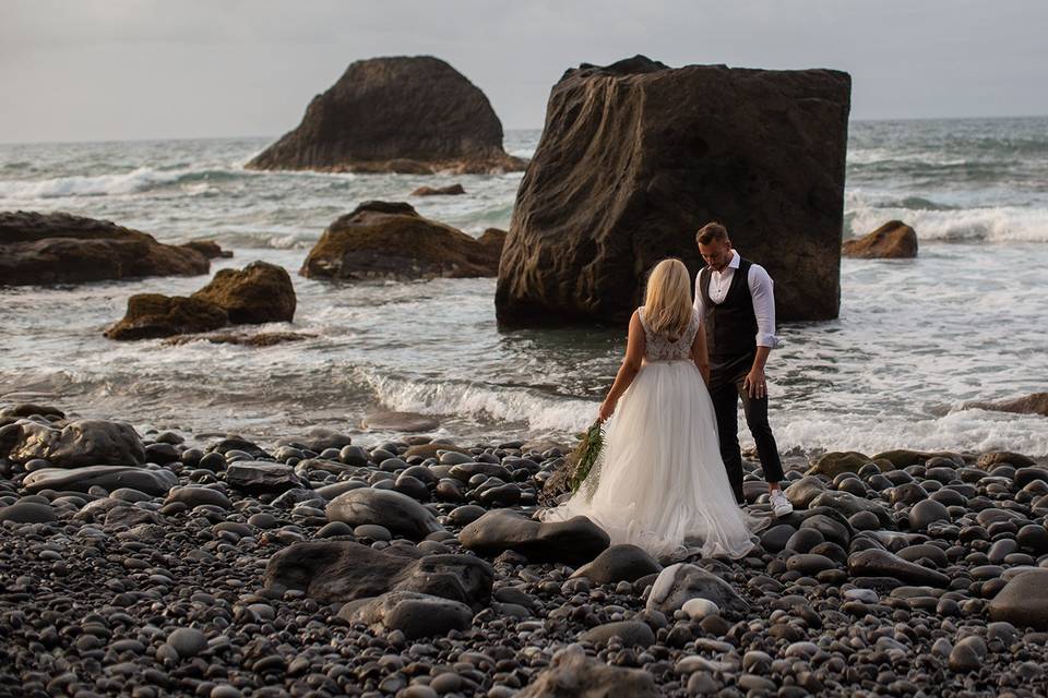 Postboda en el mar