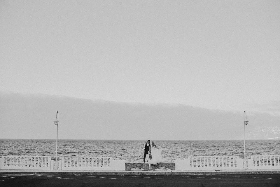 Postboda en el mar